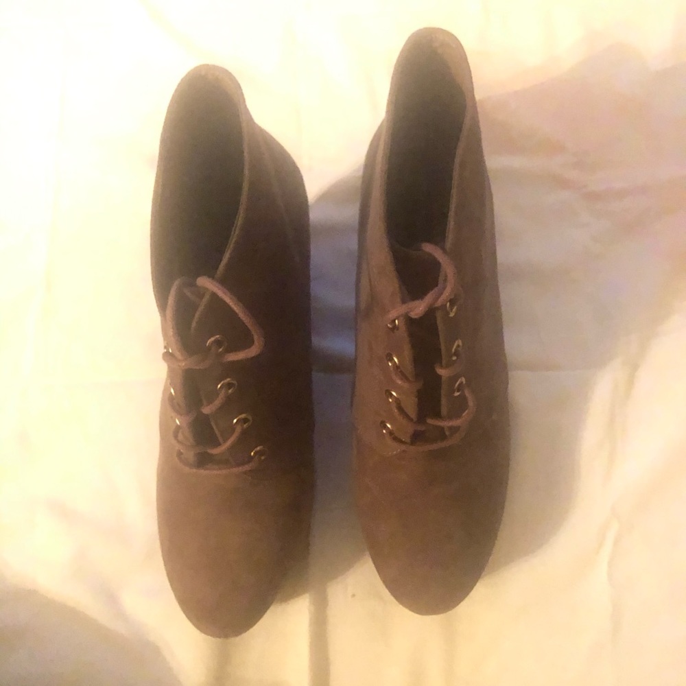 Just Fab Suede Wedge heel Booties